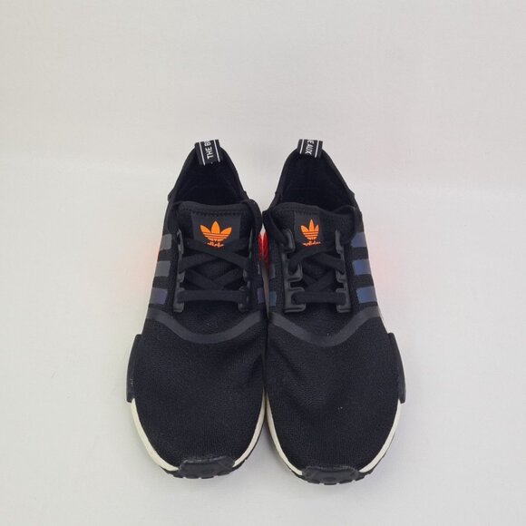 Adidas NMD R1 Black Solar Orange Iridescent Men Athletic Sneakers SZ 8 - Picture 4 of 9